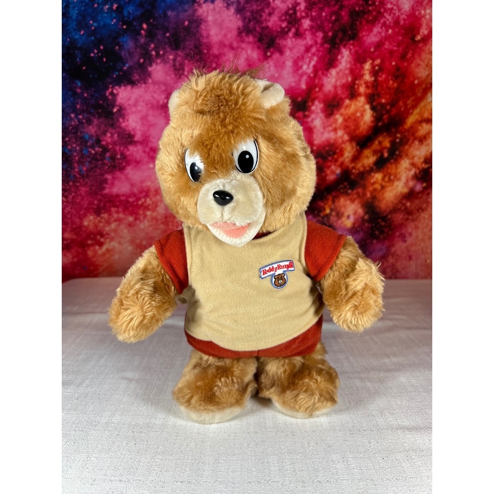 Vintage 1985 Teddy Ruxpin Little Boppers Plush Worlds of Wonder 80s Toy Bear